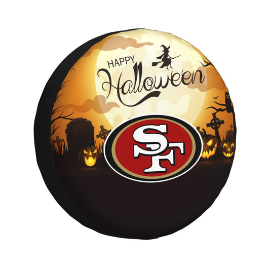 San Francisco 49ers Print Halloween background printed tire dust cover car tire cover