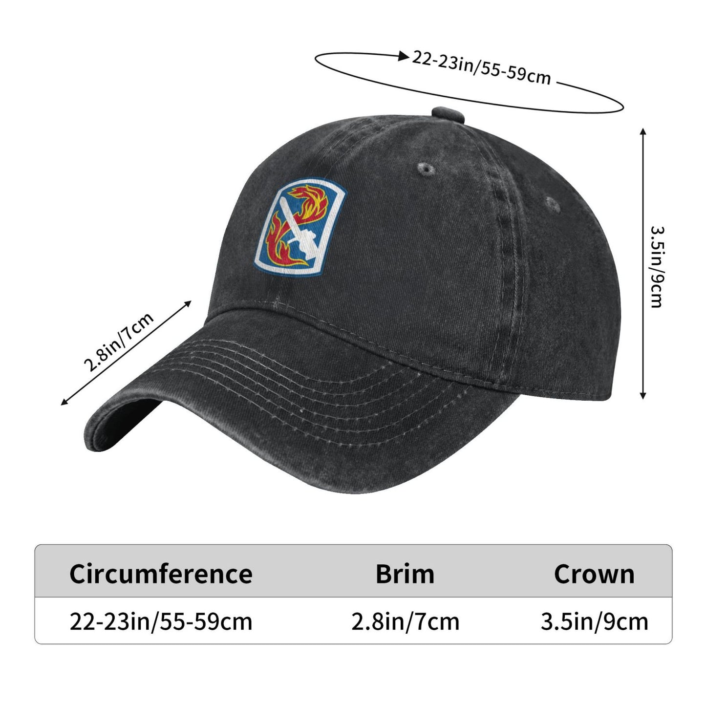 US Army 198th Infantry Brigade Printed unisex baseball cap adjustable cap outdoor sun hats trucker hat