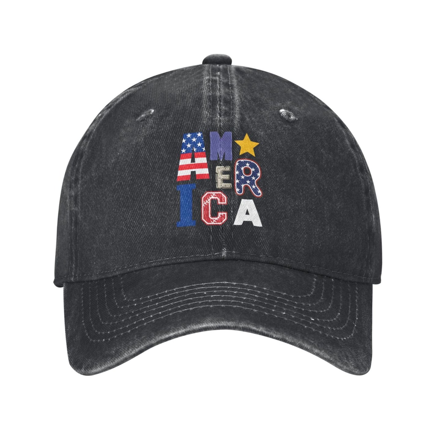 USA Flag Patchwork Print Printed unisex baseball cap adjustable cap outdoor sun hats trucker hat