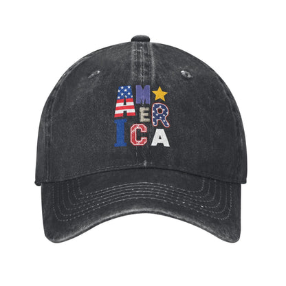USA Flag Patchwork Print Printed unisex baseball cap adjustable cap outdoor sun hats trucker hat