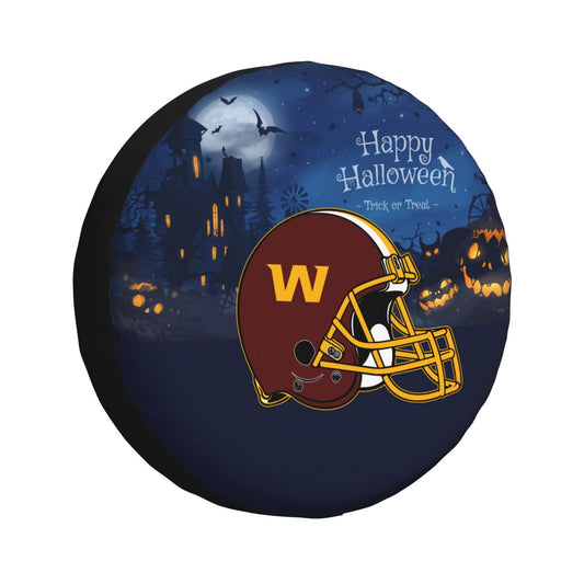 Washington Commanders printed car tire cover Happy Halloween printed tire dust cover