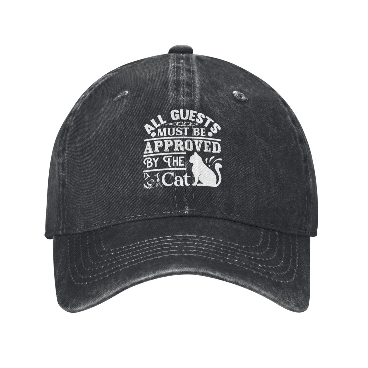 All Guests Must Be Approved By The Cat Printed unisex baseball cap adjustable cap outdoor sun hats trucker hat
