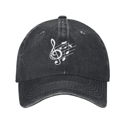 Cartoon Black Note Pentagram Printed unisex baseball cap adjustable cap outdoor sun hats trucker hat