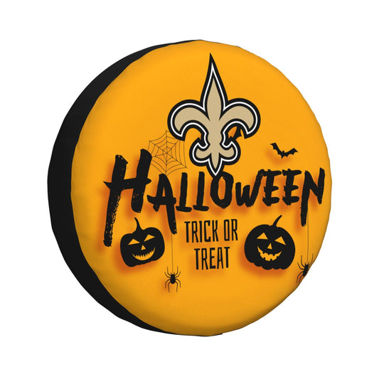 New Orleans Saints print wheel dust cover Halloween pumpkin lantern printed car tire cover