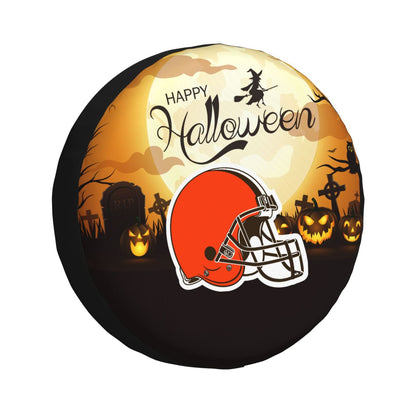 Cleveland Browns Print Halloween background printed tire dust cover car tire cover