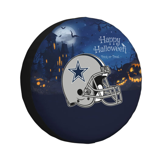 Dallas Cowboys printed car tire cover Happy Halloween printed tire dust cover