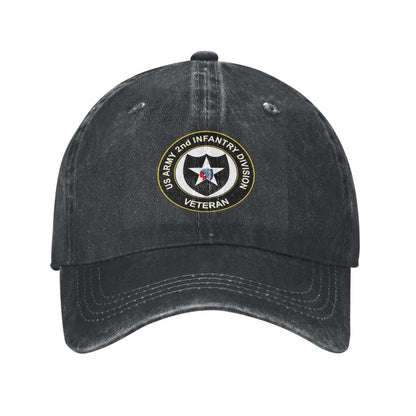 Army 2nd Infantry Division Veteran Printed unisex baseball cap adjustable cap outdoor sunshade trucker hat