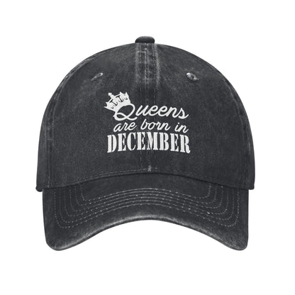 Birthday Gift For Queens Are Born In December Printed unisex baseball cap adjustable cap outdoor sun hats trucker hat