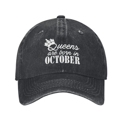 Birthday Gift For Queens Are Born In October Printed unisex baseball cap adjustable cap outdoor sun hats trucker hat