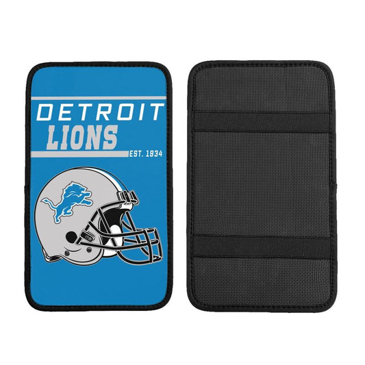 Detroit Lions Print car armrest box cushion armrest protective cover