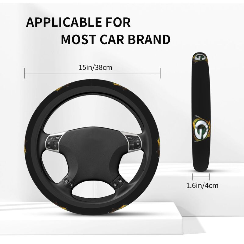 Green Bay Packers Printed elastic steering wheel cover car protective cover