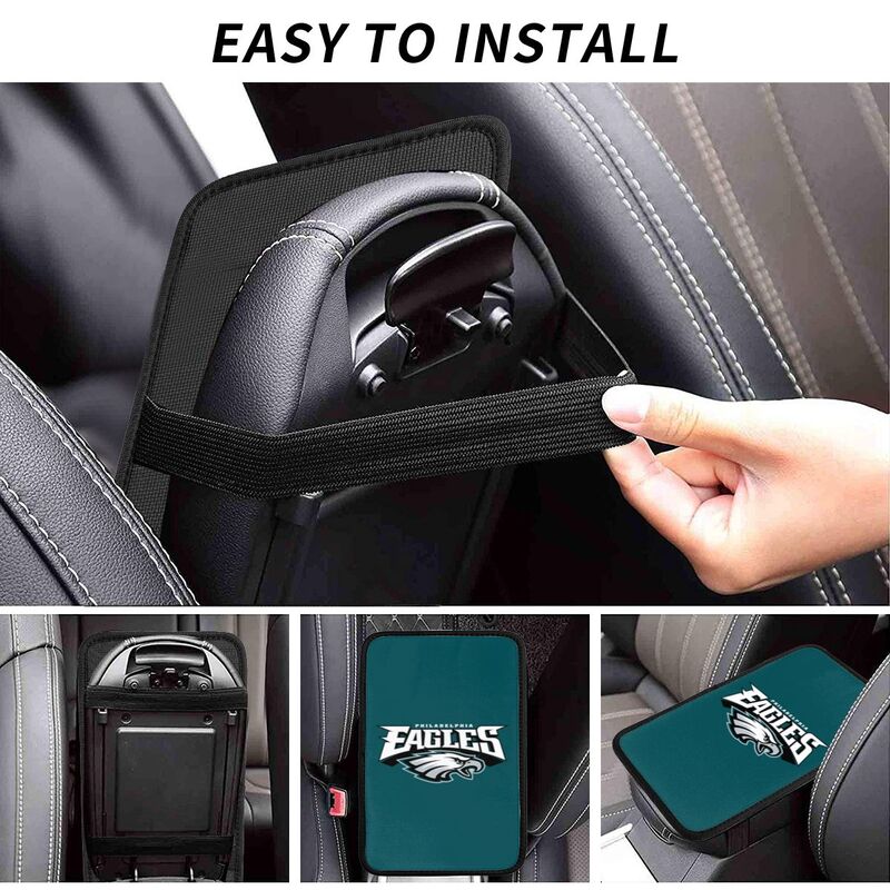 Car armrest box pad Philadelphia Eagles 1 Printed central armrest box elbow pad