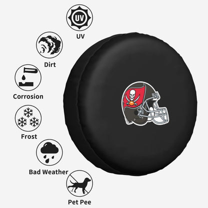 Tampa Bay Buccaneers 2 Car tire protective cover waterproof and dustproof tire cover