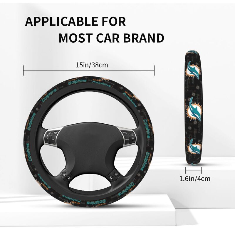 Miami Dolphins Printed elastic steering wheel cover breathable protective cover