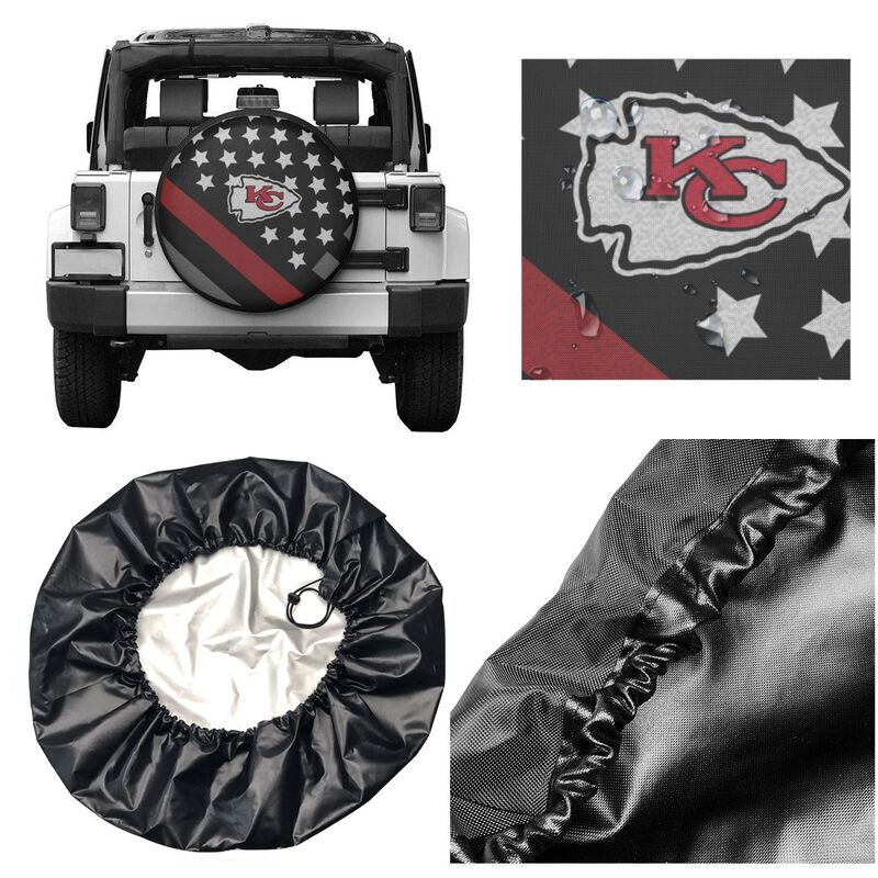 Kansas City Chiefs 2 car dustproof sunscreen tyre protective cover Tyre protective cover