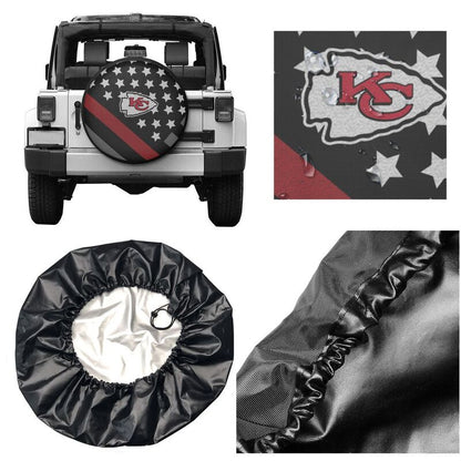 Kansas City Chiefs 2 car dustproof sunscreen tyre protective cover Tyre protective cover