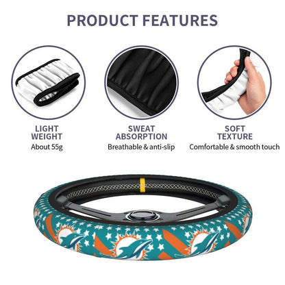Miami Dolphins 1 Printed breathable elastic steering wheel cover