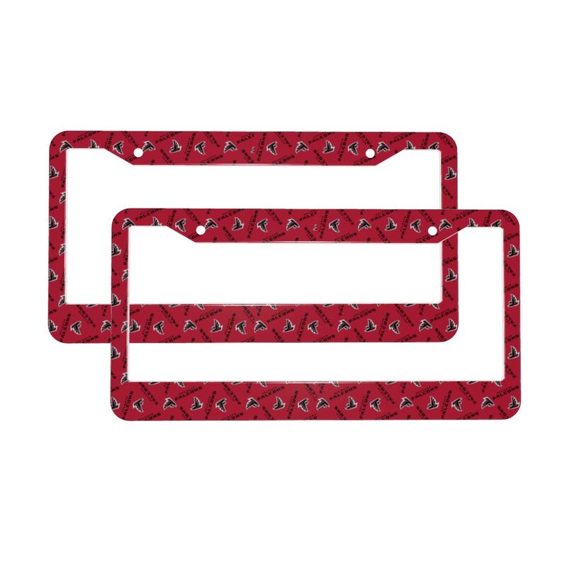 Atlanta Falcons Print front rear license plate holder circular hole license plate holder (one pair)