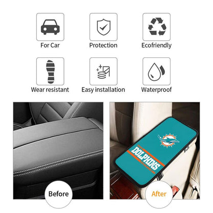 Miami Dolphins Printed car armrest box pad Protective pad