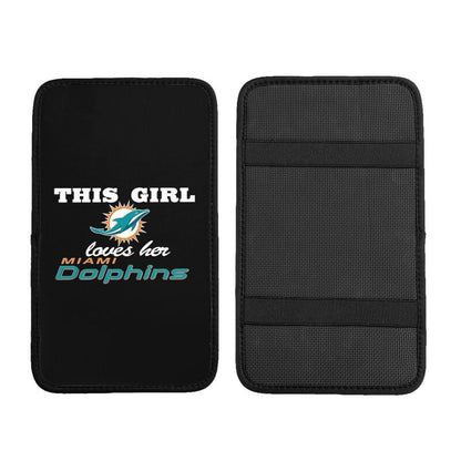 Miami Dolphins Printing car center console pad car armrest protective cover