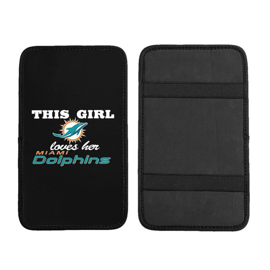 Miami Dolphins Printing car center console pad car armrest protective cover