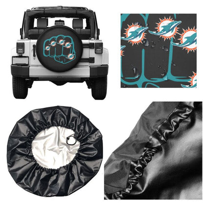 Miami Dolphins Print tire protection cover car spare tire dust protection covers