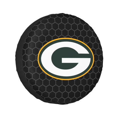 Green Bay Packers 2 Grid printed car tire cover dustproof and waterproof tire cover