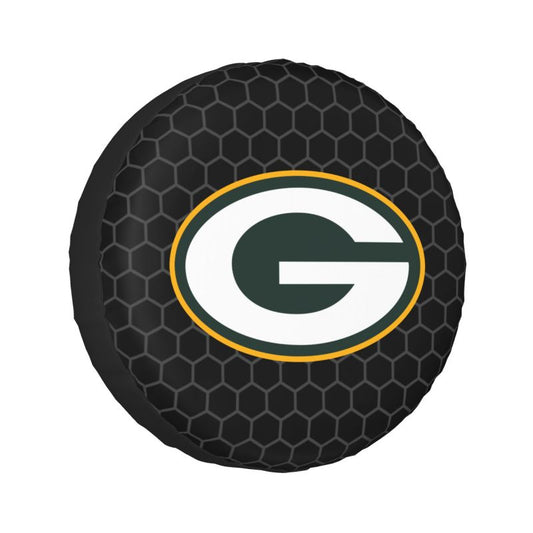 Green Bay Packers 2 Grid printed car tire cover dustproof and waterproof tire cover