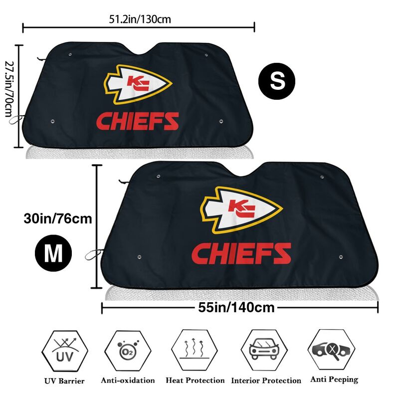 Kansas City Chiefs 2 Print suitable for front Car windshield sunshades Car windshield sunshades
