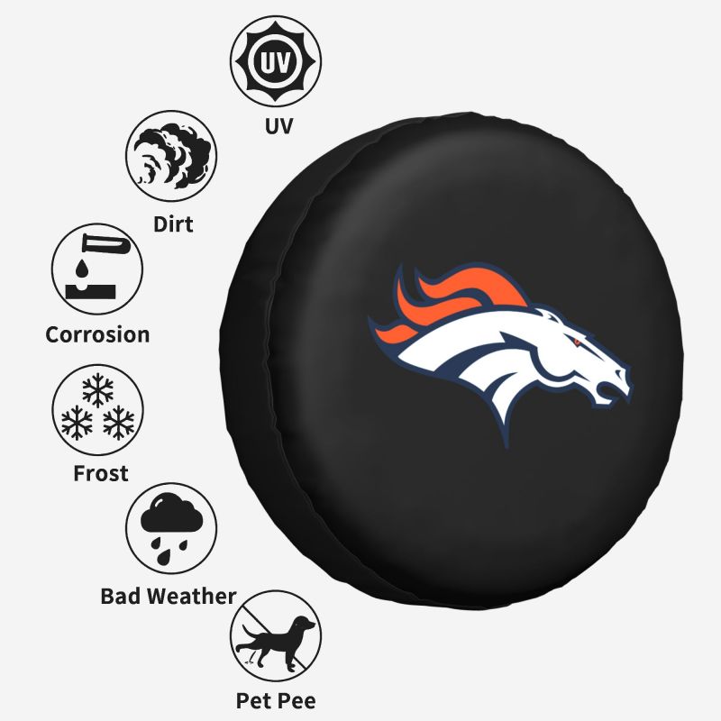 Denver Broncos 2 Car tire protection cover spare tire waterproof and dustproof cover