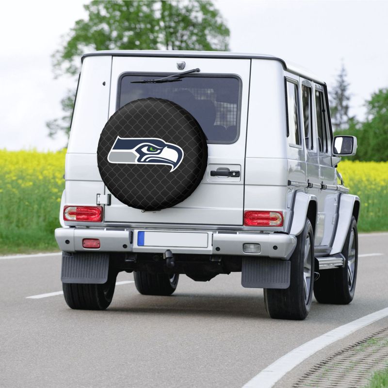 Seattle Seahawks Grid background car tire waterproof dustproof protective cover