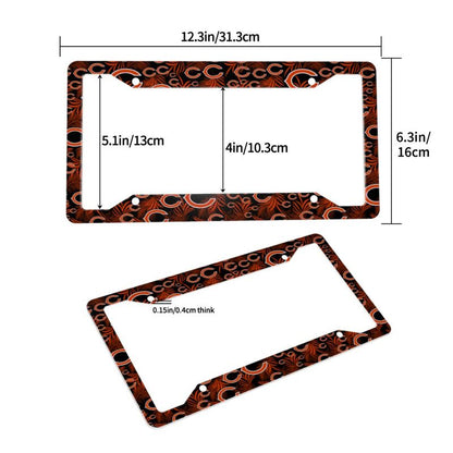 Chicago Bears Print Car license plate frame four hole license plate holder (one pair)