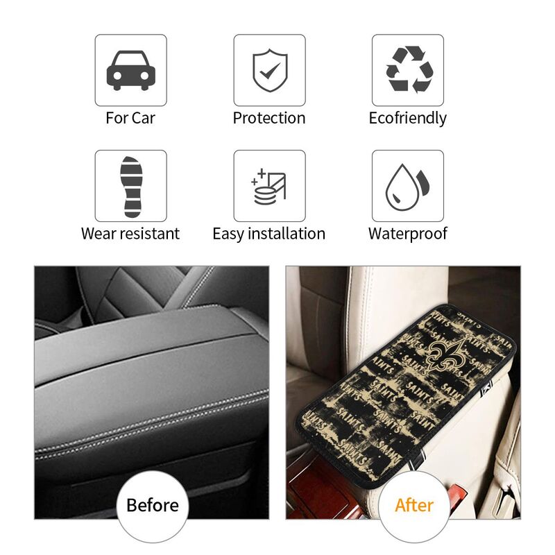 New Orleans Saints print Car armrest box protective cover car center console armrest pad