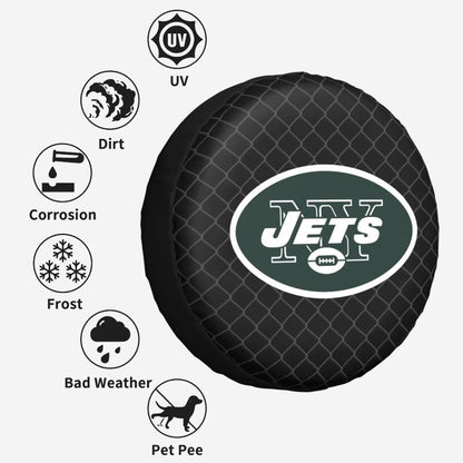 New York Jets Grid background car tire waterproof dustproof protective cover