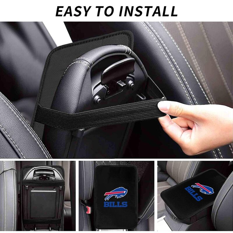 Car armrest box pad Buffalo Bills 3 Printed central armrest box cushion protective pad