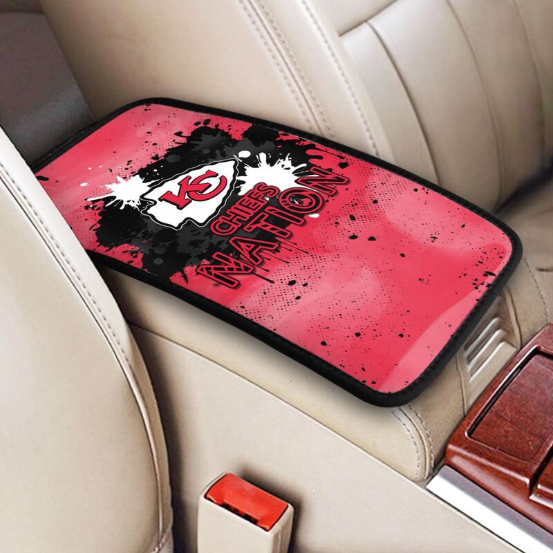 Kansas City Chiefs print car center console armrest pad Car armrest box protective cover