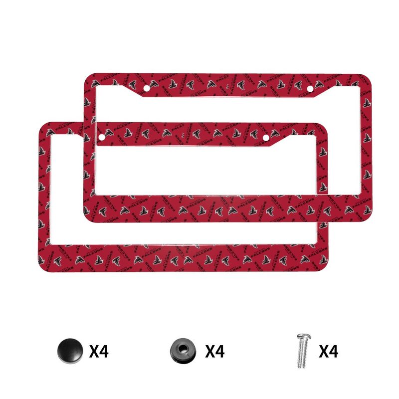 Atlanta Falcons Print front rear license plate holder circular hole license plate holder (one pair)