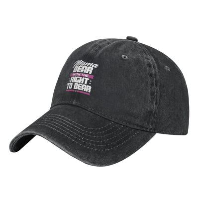 Mama Bear With The Right To Bear Printed unisex baseball cap adjustable cap outdoor sun hats trucker hat