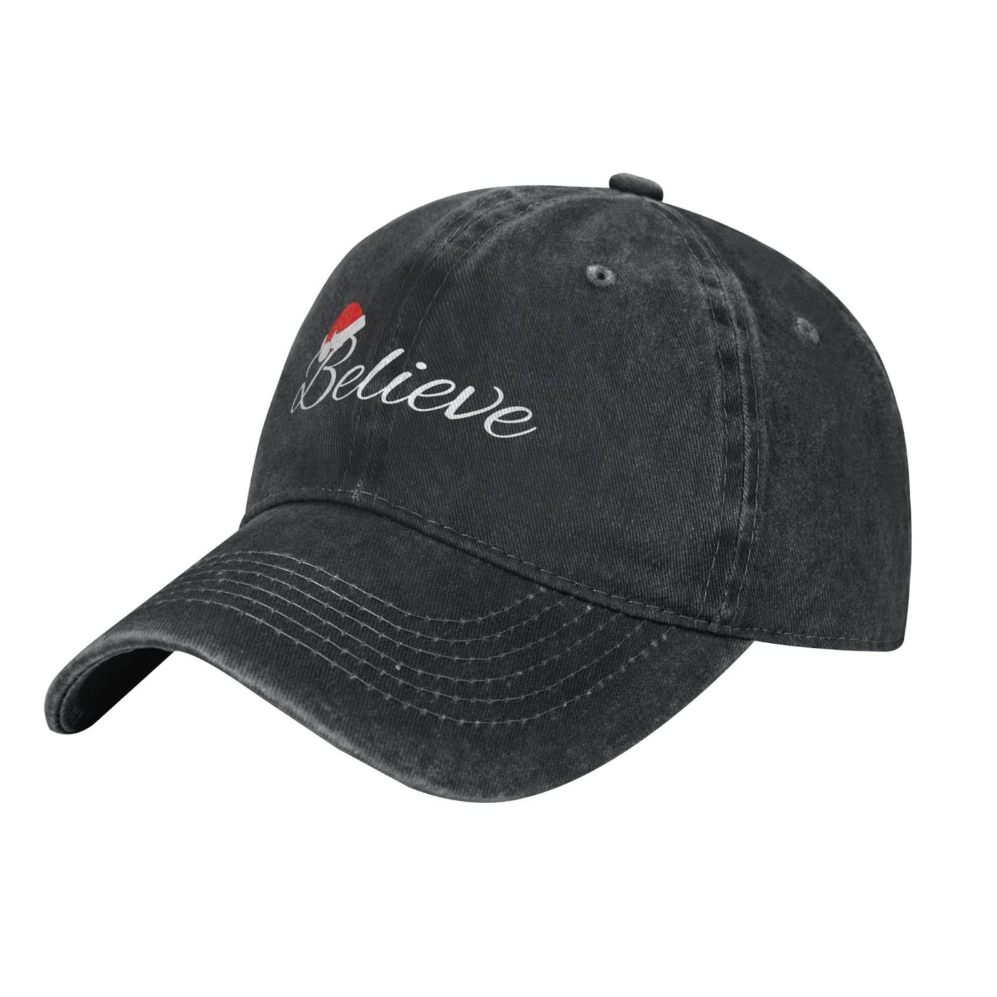Santa's Hat Believe Printed unisex baseball cap outdoor hats adjustable cap trucker gift hat