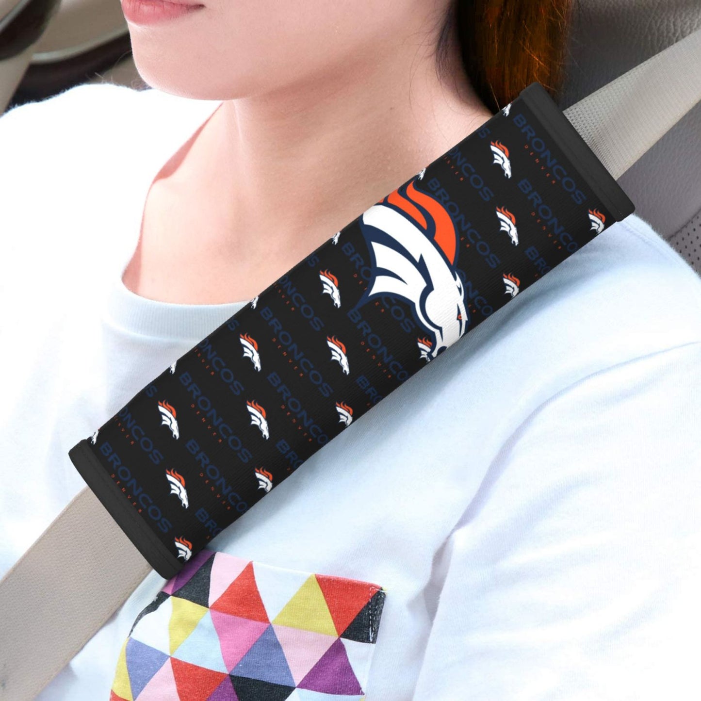 Denver Broncos personalized seat belt protective cover Car seat belt protective cover