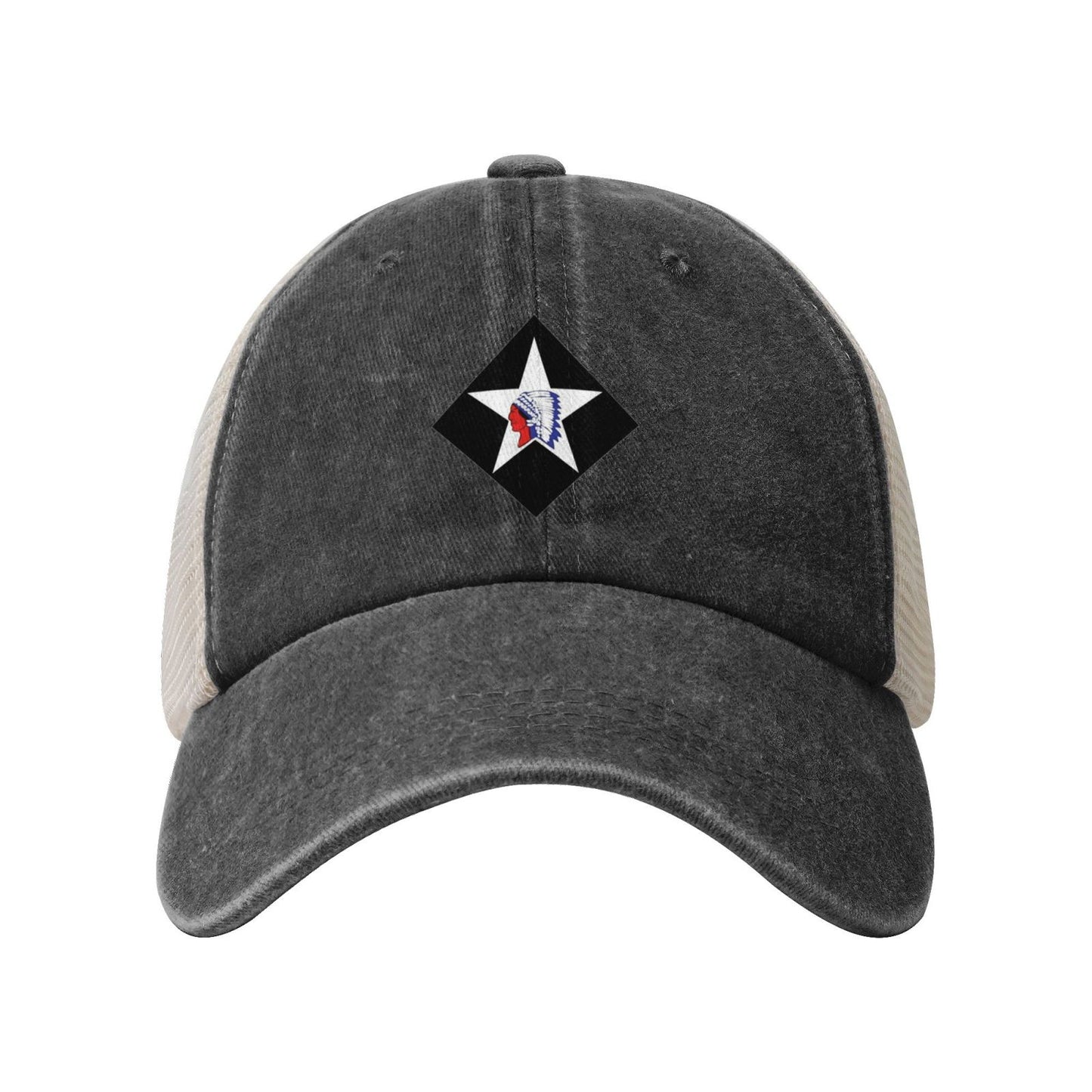 6th Marine Official Indian Head Printed unisex baseball cap adjustable grid baseball cap veteran gift