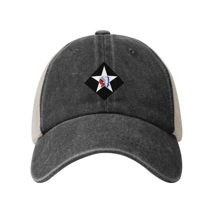6th Marine Official Indian Head Printed unisex baseball cap adjustable grid baseball cap veteran gift