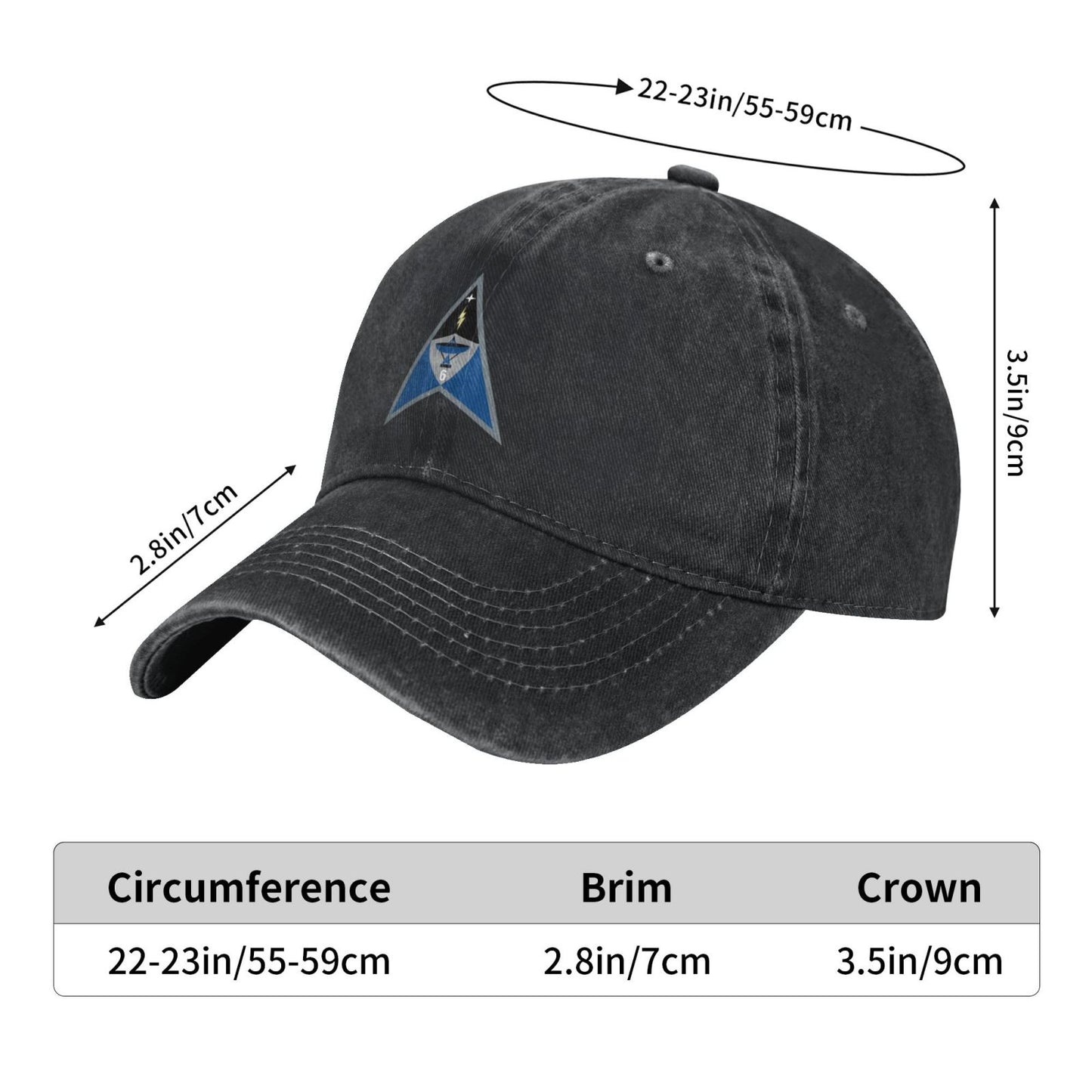 Space Delta 6 Emblem Printing unisex baseball cap adjustable cap veteran gift