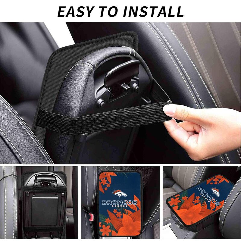 Denver Broncos Car armrest box protective cover car center console armrest pad