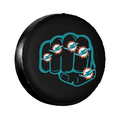 Miami Dolphins Print tire protection cover car spare tire dust protection covers