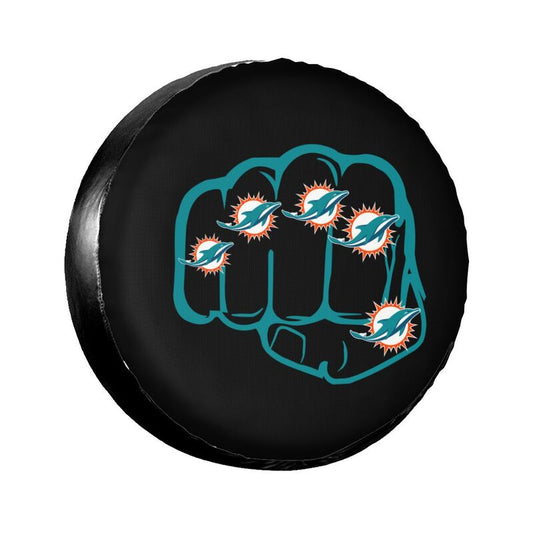 Miami Dolphins Print tire protection cover car spare tire dust protection covers