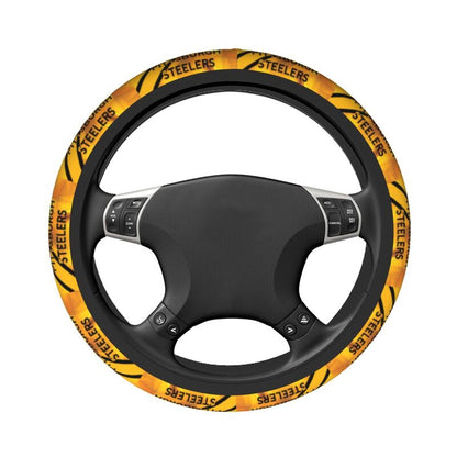 Pittsburgh Steelers Printed car protective cover elastic steering wheel cover