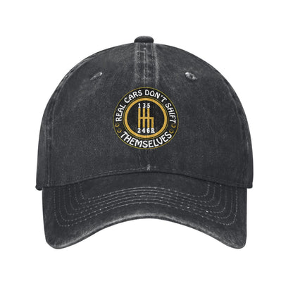 Real Cars Don't Shift Themselves Printed unisex baseball cap outdoor hats adjustable cap trucker gift hat