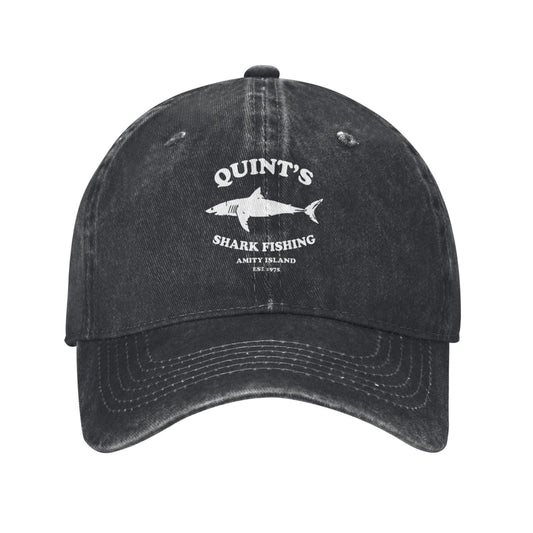 Quints Shark Fishing Amity Island Printed unisex baseball cap adjustable cap outdoor sun hats trucker hat