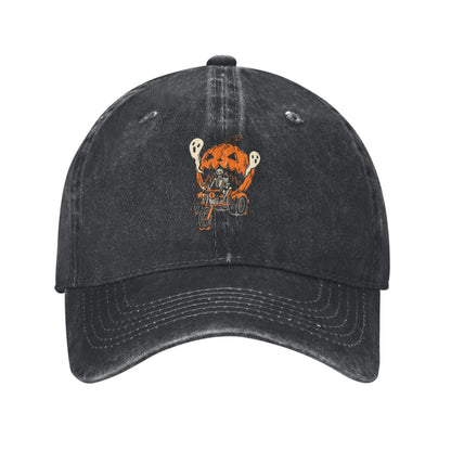 Pumpkin Cart Halloween Printed unisex baseball cap adjustable cap outdoor sun hats trucker hat